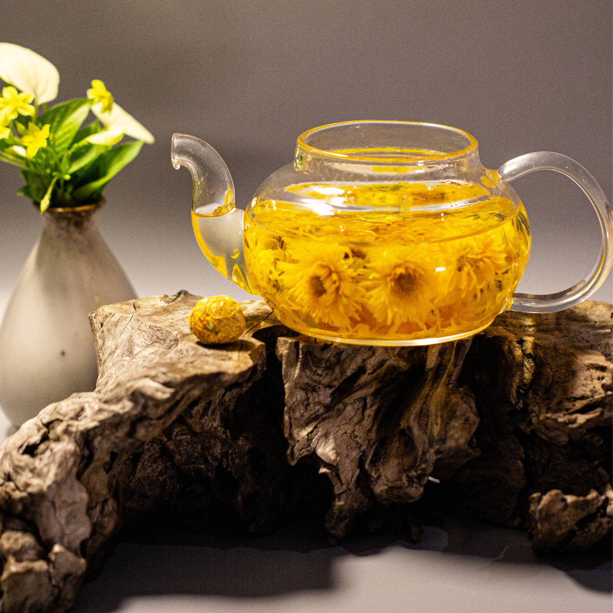TEA POT golden chrysanthemum